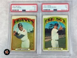 (2) 1972 Topps PSA graded baseball cards- Carl Yastrzemski & Hank Aaron