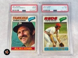 1977 Topps Pete Rose PSA 6 & Thurman Munson PSA 2