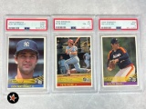 1984 Donruss Don Mattingly, Nolan Ryan and Pete Rose PSA graded