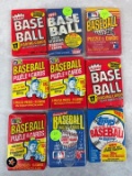 (9) unopened baseball packs from From the 1980s