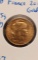 1908 FRANCE GOLD 20-FRANCS BU