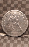 1860O SEATED DOLLAR AU-DETAILS CLEANED