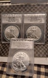 2016 COMPLETE MINT STATE SET OF SILVER EAGLES P, W, S