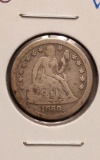 1860S SEATED DIME VG+