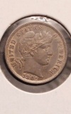 1901 BARBER DIME AU