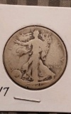 1921D WALKING LIBERTY HALF VG