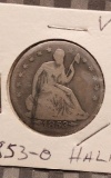 1853O SEATED HALF VG