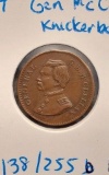 CIVIL WAR TOKEN MCCLELLAN/KNICKERBOCKER CURRENCY AU