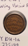 CIVIL WAR STORE TOKEN D.L. WING & CO. ALBANY, NY AU