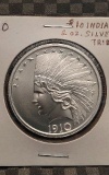 1910 INDIAN HEAD TRIBUTE 2-OZ. .999 SILVER ROUND