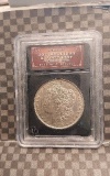 1878 7T.F. MORGAN DOLLAR IN DOC HOLLIDAY & WYATT EARP HOLDER