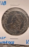 1818 LARGE SIZE BUST QUARTER VF