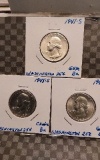 1941S, 45S, 46S, GEM BU WASHINGTON QUARTERS