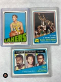 1972-73 Topps Basketball HOF Lot of 3 w/Jerry West