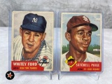 1953 Topps Baseball HOF Pair w/Satchell & Whitey