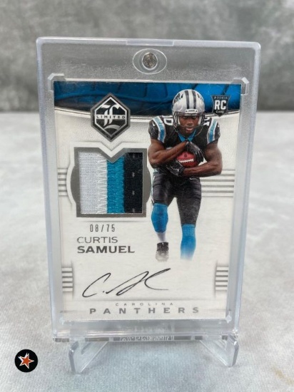 2017 Limited Silver Curtis Samuel Jersey / Auto Rookie 08/75 - 3 Color Relic