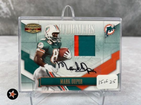 2008 Gridiron Gear Performers Mark Duper Auto / Jersey Card #15/25