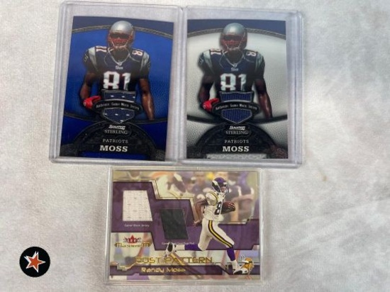 (3) Randy Moss Game Used Jersey Insert Cards