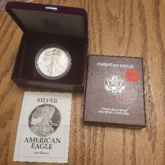 1991 SILVER EAGLE IN BOX PF