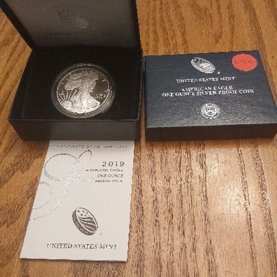 2019W SILVER EAGLE IN BOX PF