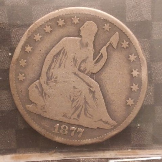 1877CC SEATED HALF G