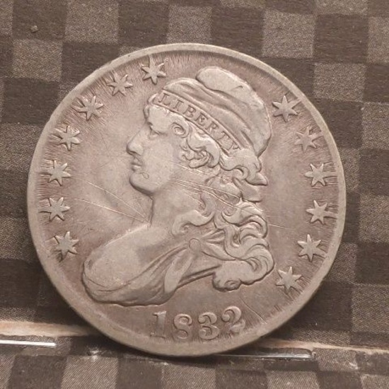 1832 BUST HALF VF SCRATCHED