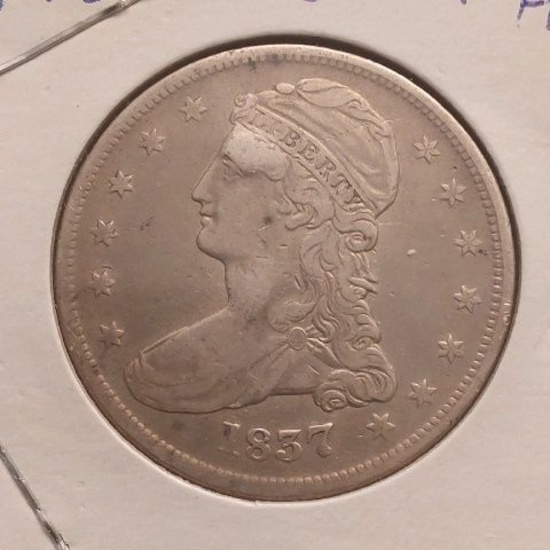 1837 BUST HALF XF-DENT