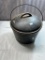 No. 8 Gatemarked 3 legged cast iron kettle with lid and bail handle