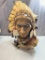 Native American RESIN Head bust, modern piece, approx 16 inches tall