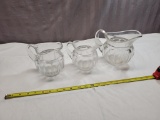 3- Matching style water pitchers, all stamped with Heisey Symbol on bottom