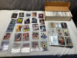 NASCAR lot 800 count box, 25 top loaders w/ game-used , and 125 cards in sheets