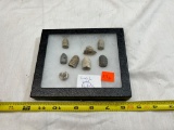 Collection of Civil War Bullets in frame