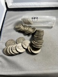 Tube of 40 35% Silver War Nickels, appears to be all 1943