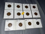 11- wheat cents including a 1909 and 1 cull Indianhead cent