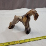 Imperial Glass Caramel Slag End of day Airedale Terrier