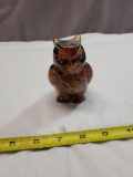 Imperial Caramel Slag Glass Owl Figurine