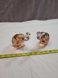 Pair of Imperial Carnival Glass Elephants