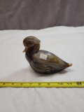 Caramel Imperial Slag Glass Duck Figurine