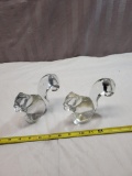 Pair of Clear Art Glass Squirrels