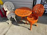 Cast Iron Patio set, chairs are cast iron, table is a lighter material