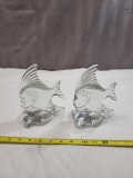 Pair of Clear Art Glass Fish, no markings