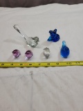 Lot of small art glass animals, some marked HCS
