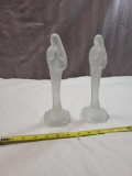Pair of Religious figurines, one with Heisey Stamp?