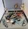 3- undated Star Wars Action figures and several accessories/guns