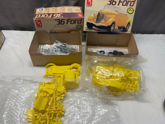 Pair of '36 Ford AMT 1/25th scale Model kits, one appears factory sealed, see pics of other