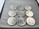 Collection Starter, 9 Eisenhower Dollar coins, no duplicate dates