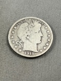 1911- S Barber Half Dollar