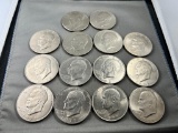 14- Eisenhower Dollar Coins, 2 each of 1971, 1971D, 1972, 1972D, 1974, 1976 and 1976D