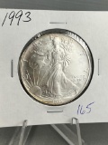 1993 US Silver Eagle .999 Fine Silver coin, UNC