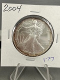 2004 US Silver Eagle .999 Fine Silver coin, UNC